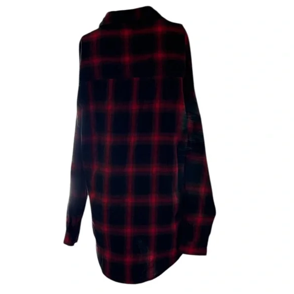 Saint Laurent Paris Black & Red Plaid Flannel Button-Up Shirt Size Small - Picture 4 of 8